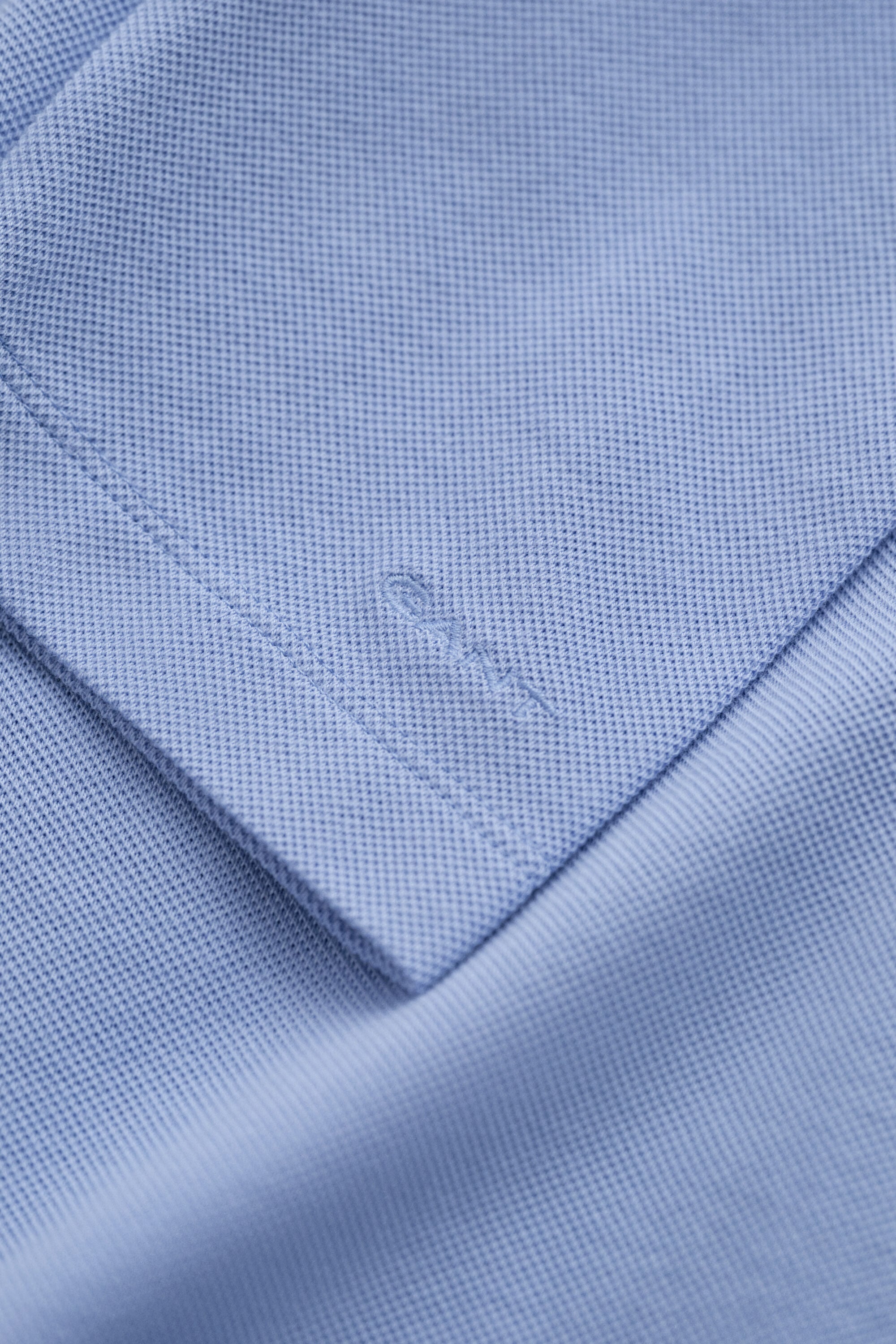 Piqué polotop met lange mouwen