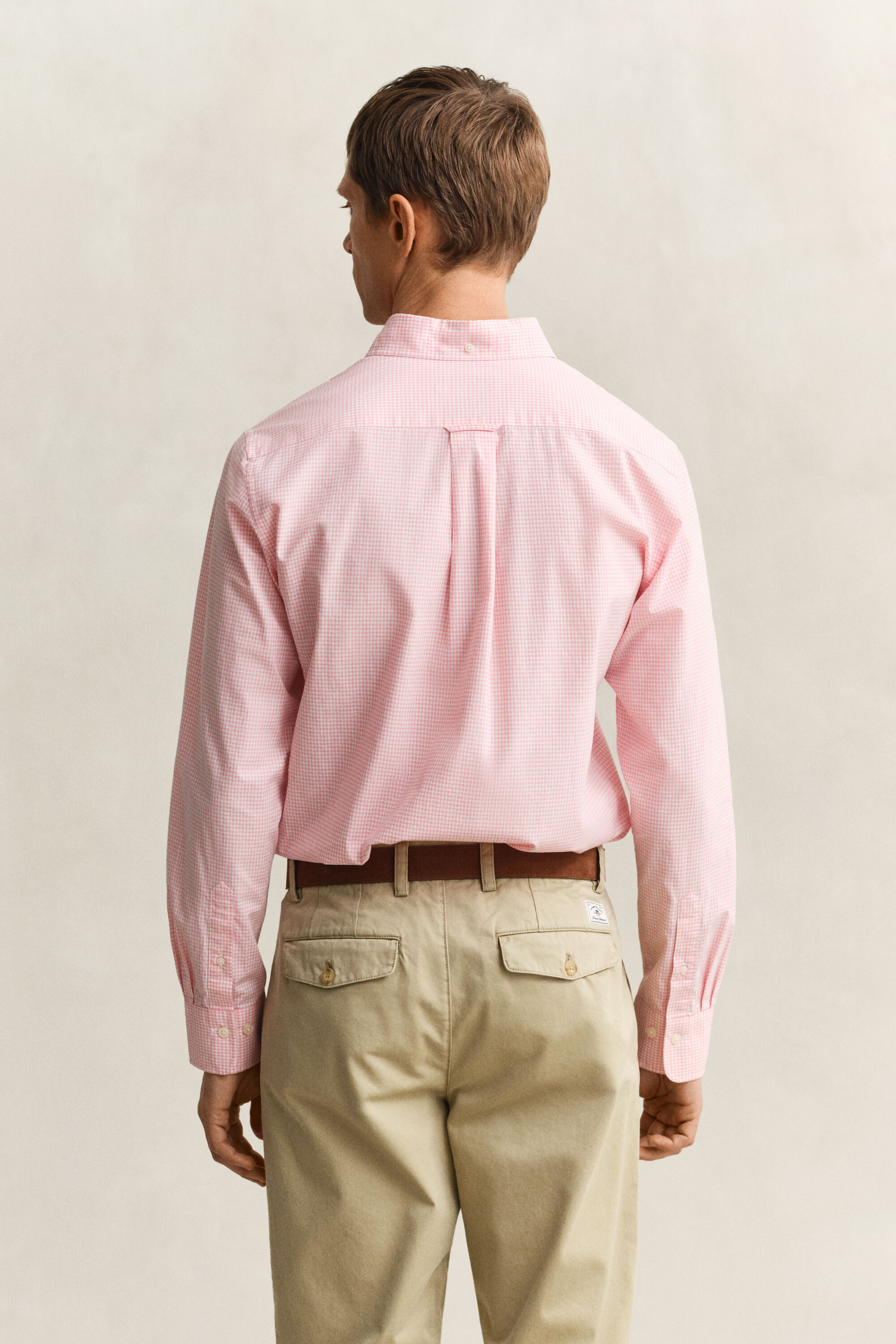 Klassiek poplin overoverhemd met Gingham-ruitje