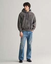 Hoodie met vintage wassing