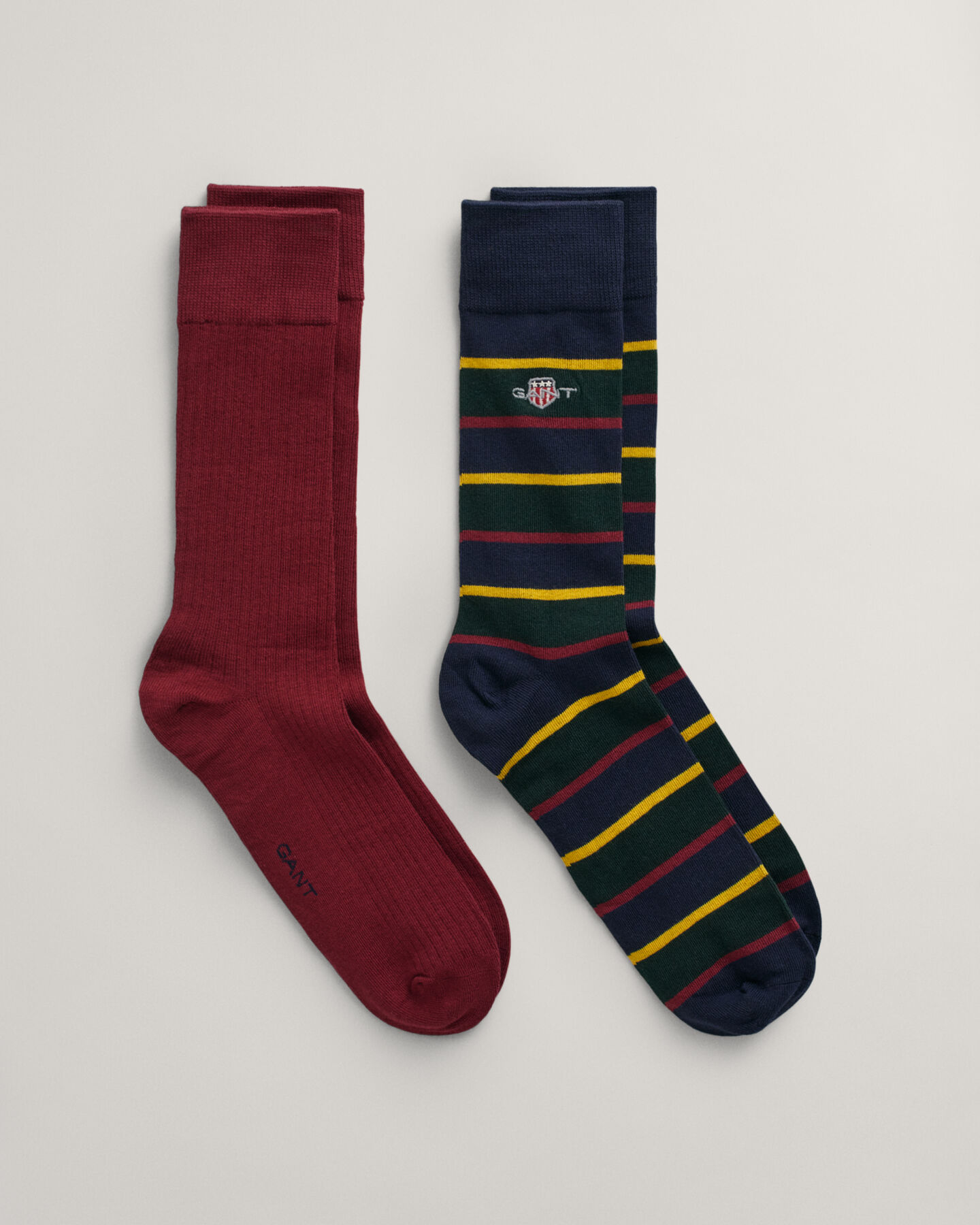 Set van twee paar gestreepte sokken in cadeauverpakking