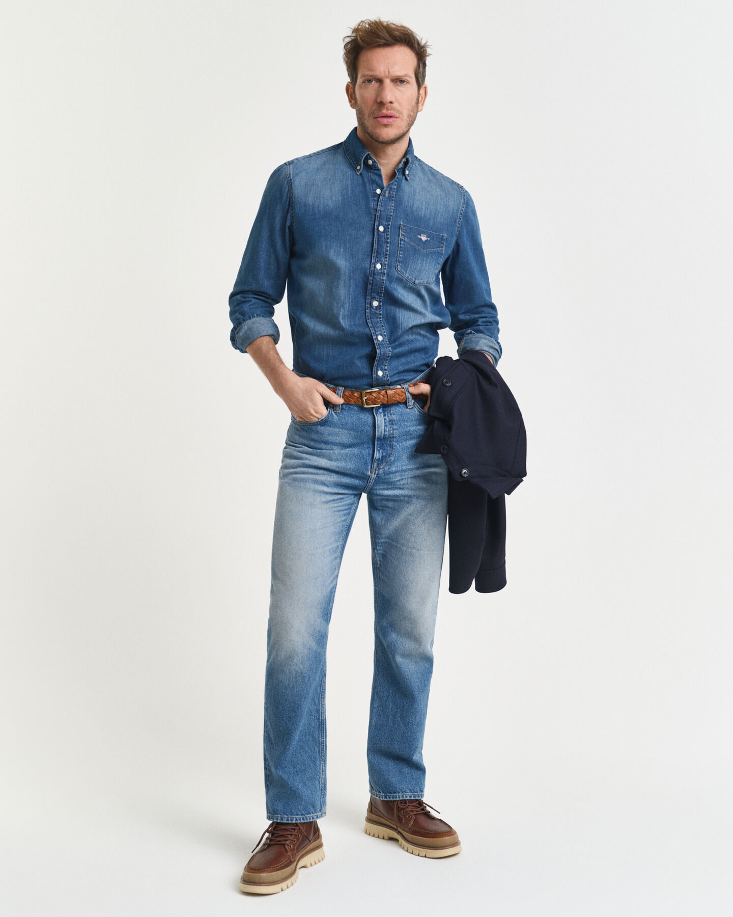 Regular Fit denim overhemd