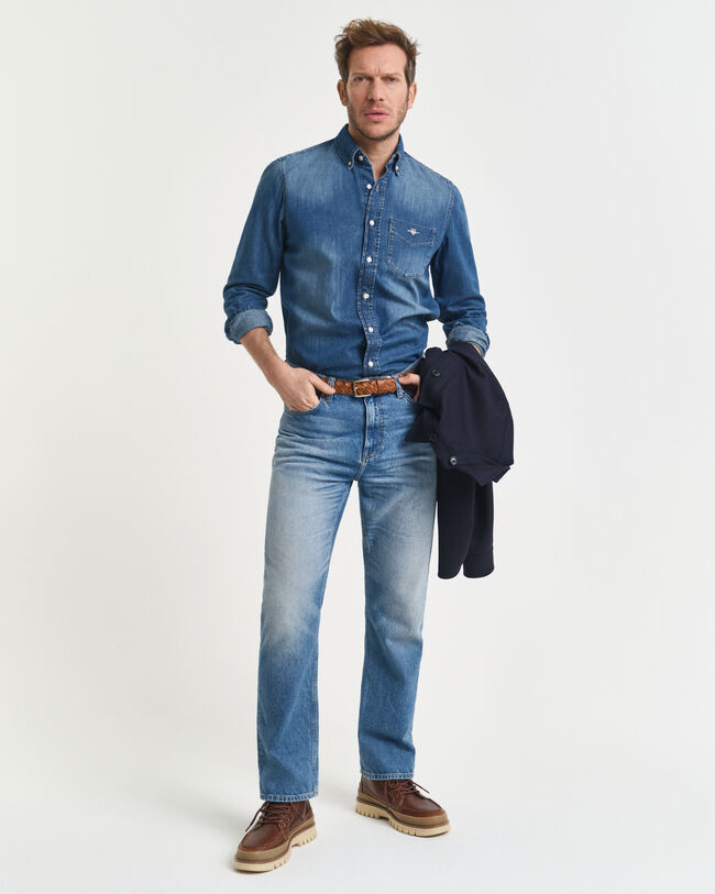Regular Fit denim overhemd