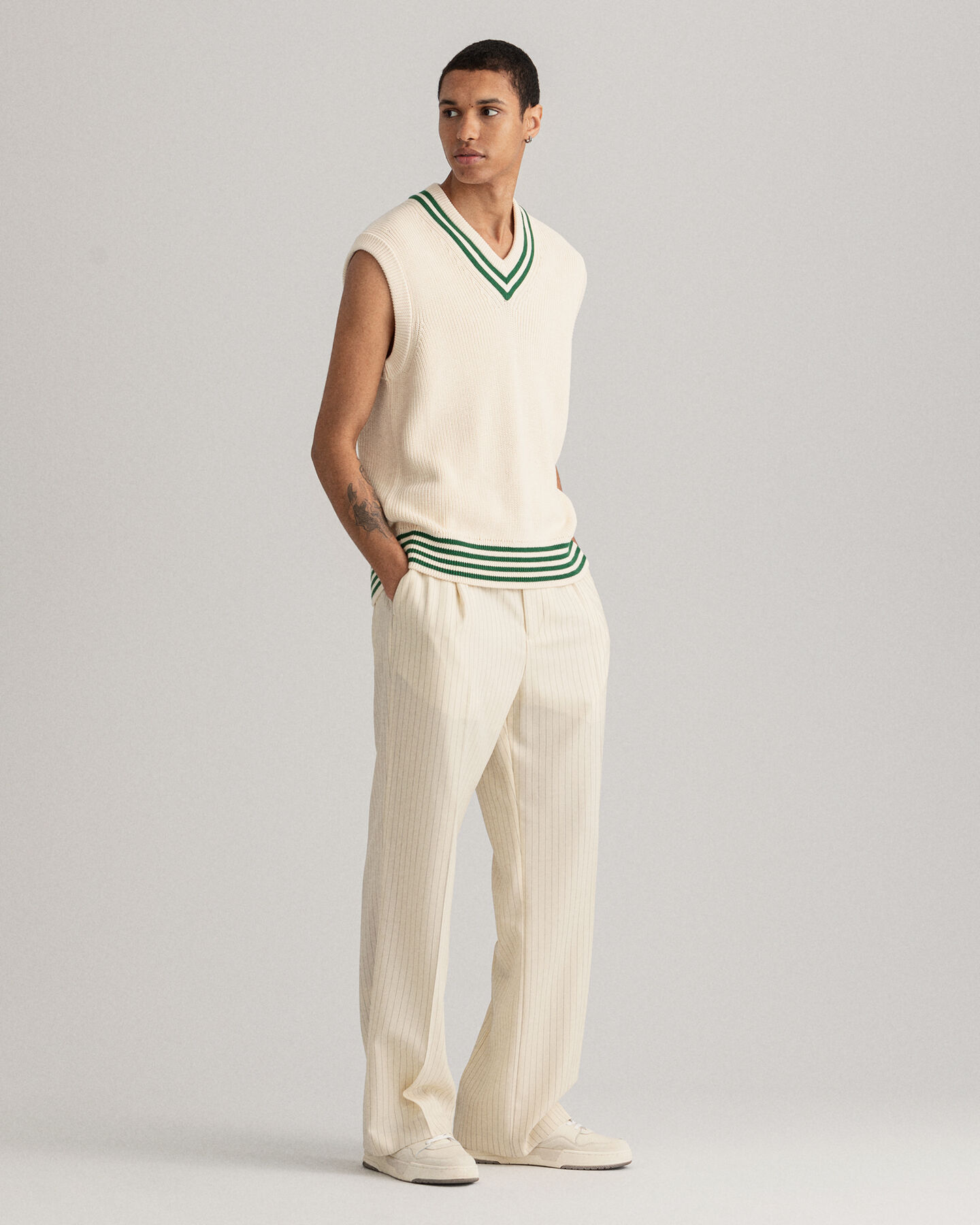 Broek met krijtstreep