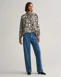 Lace Print blouse met col