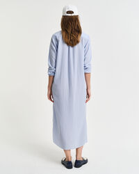 Seersucker jurk met ton sur ton streepje