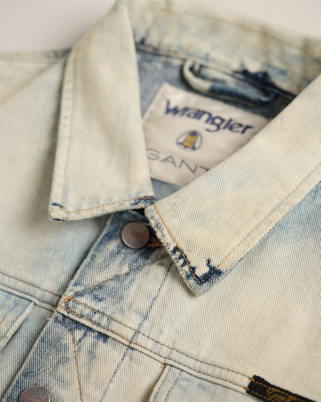Wrangler x GANT jack van gebleekt denim