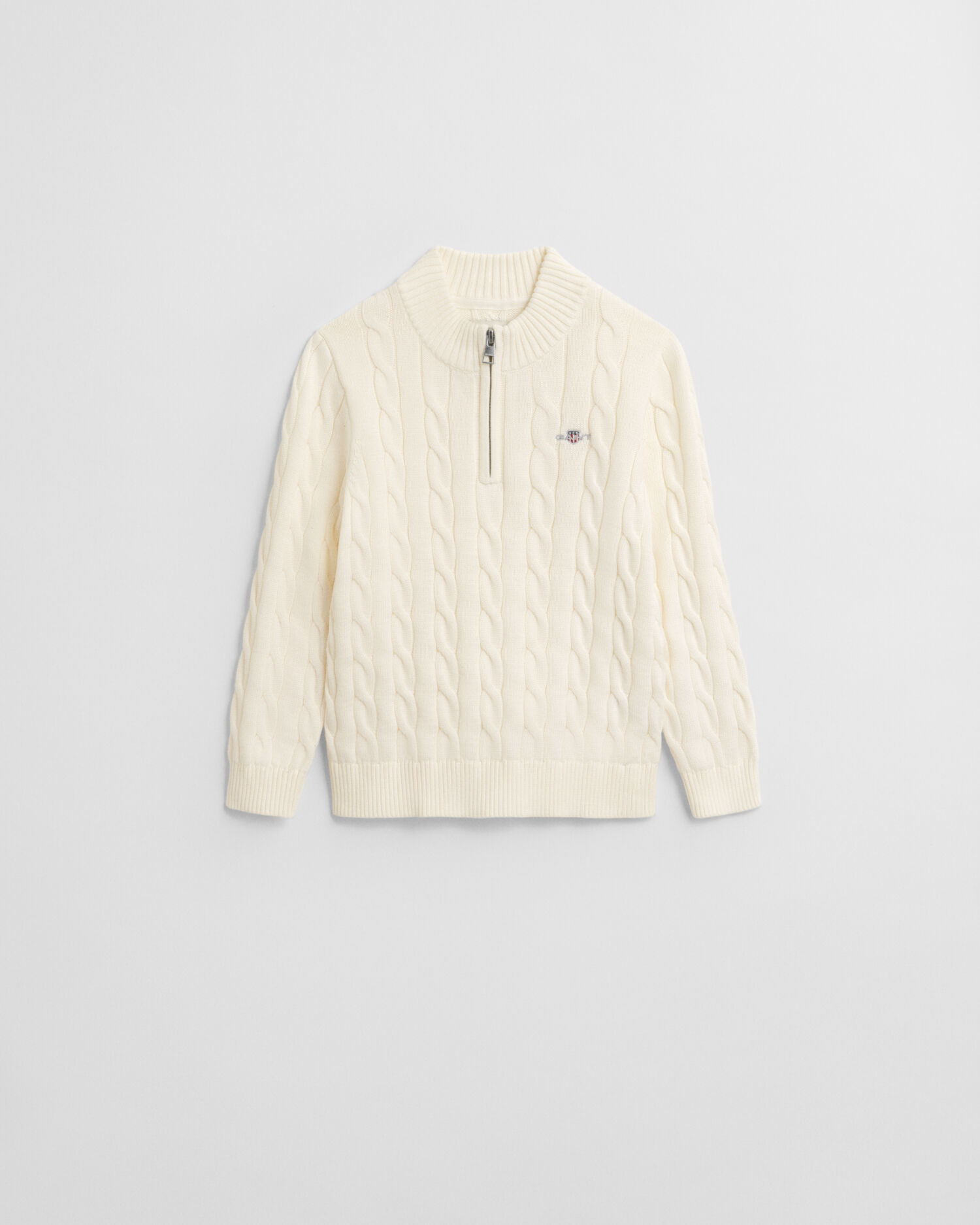 Kids katoenen kabeltrui met korte rits