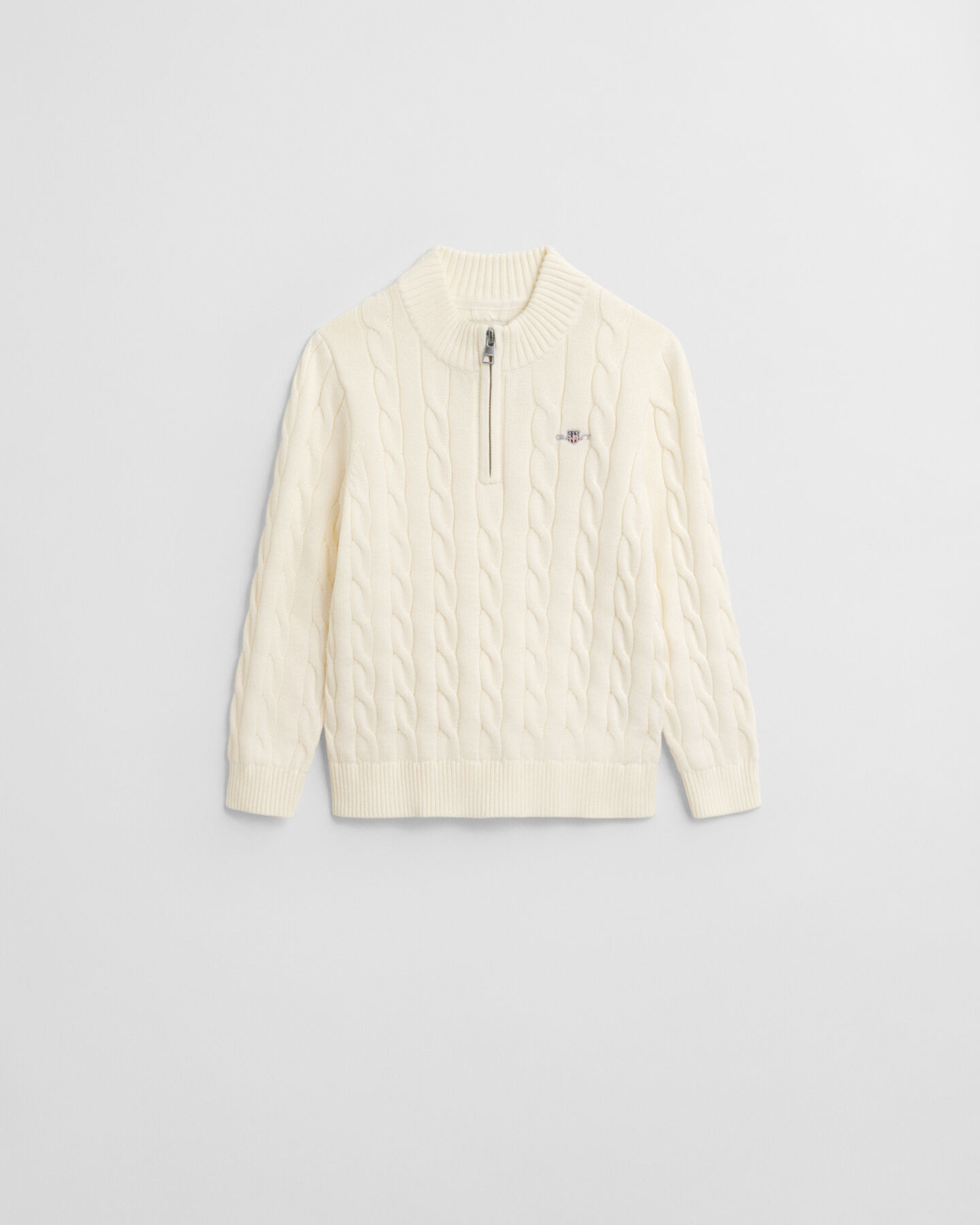 Kids katoenen kabeltrui met korte rits