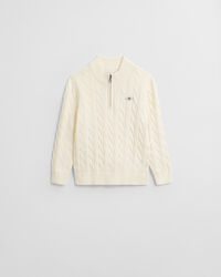 Kids katoenen kabeltrui met korte rits