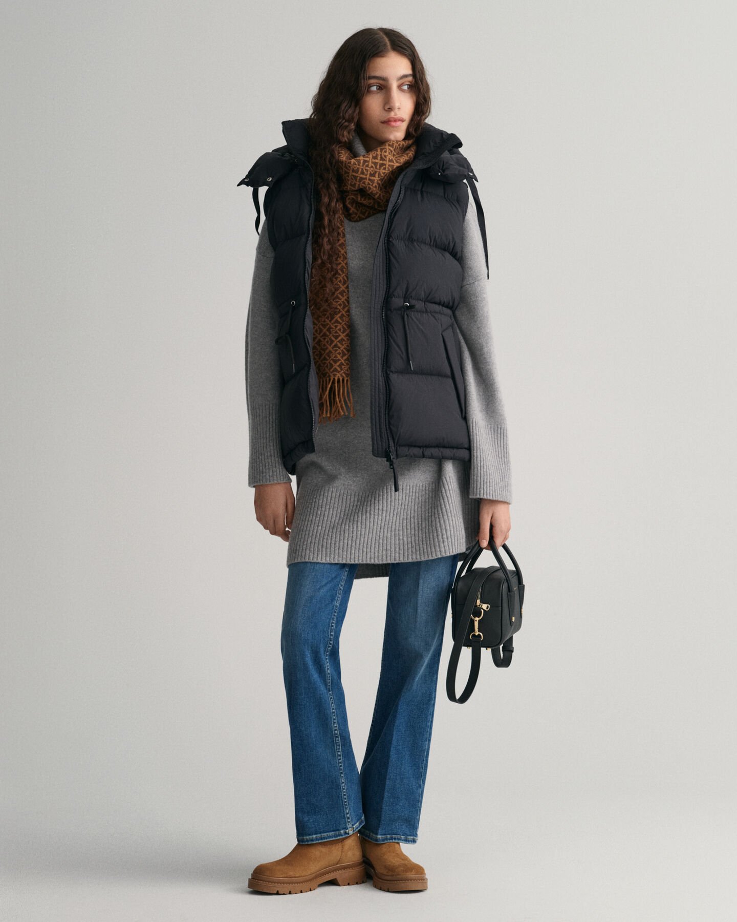 Middellange donsbodywarmer