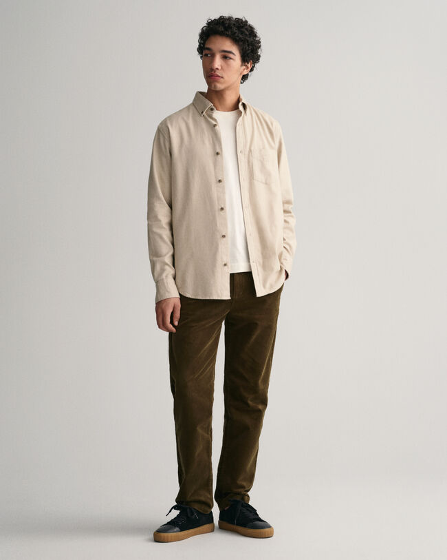 Regular Fit flanellen overhemd met visgraatmotief