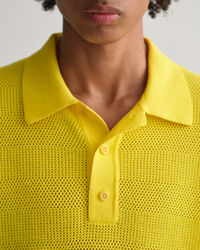 Textured poloshirt van katoen