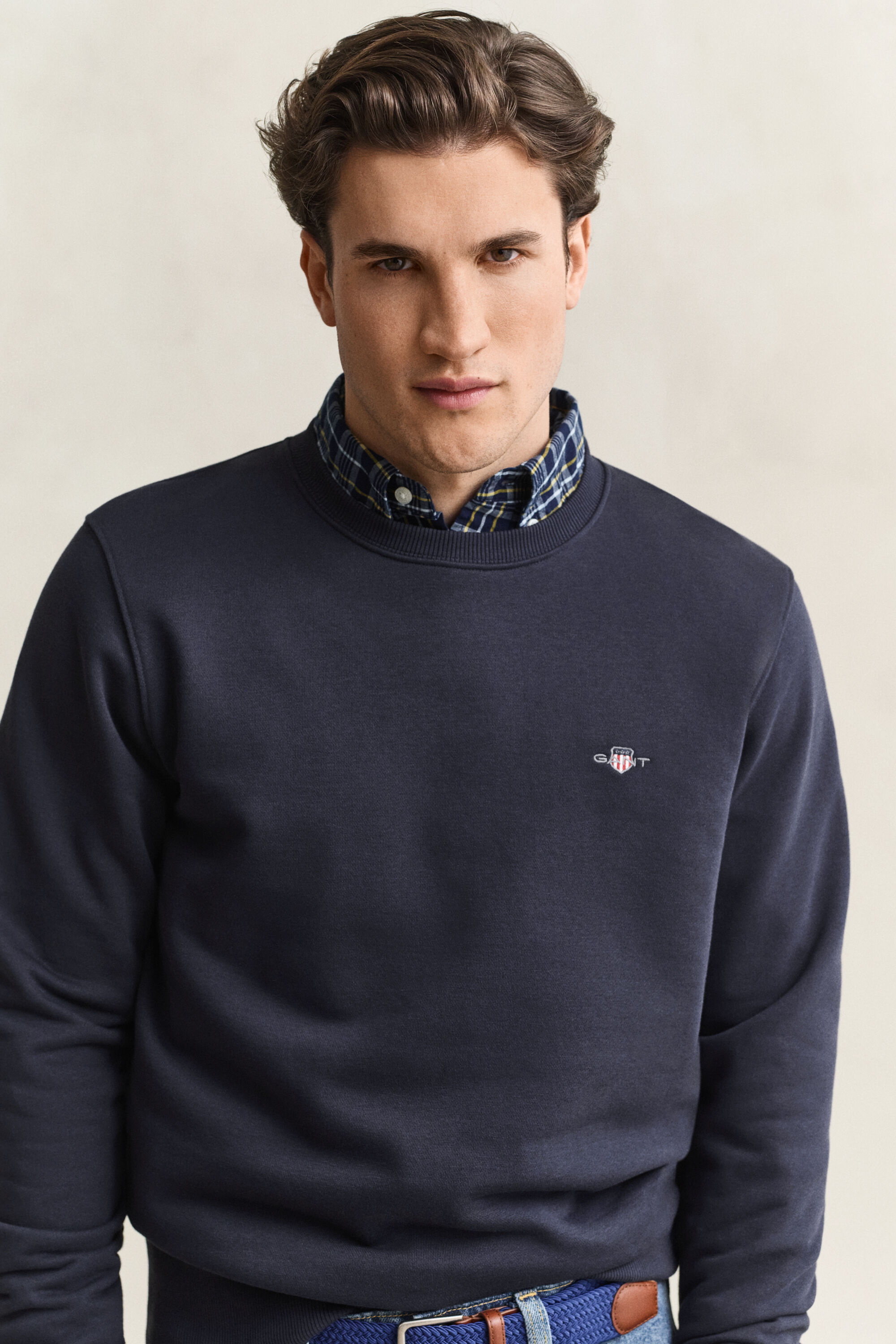 Shield sweatshirt met ronde hals