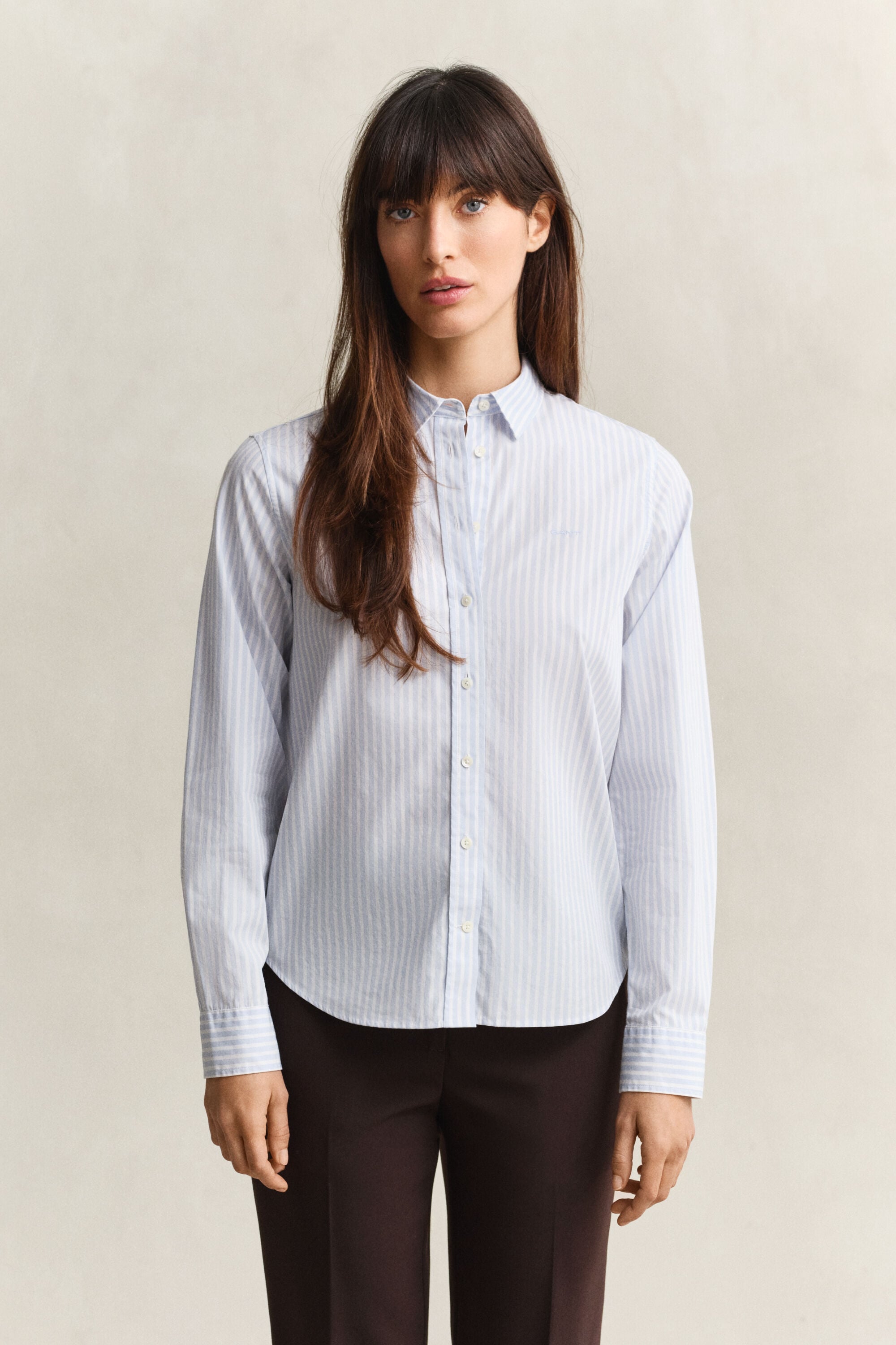 Classic Regular gestreept poplin overhemd
