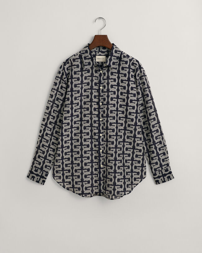 Relaxed Fit G Patterned blouse van katoen en zijde