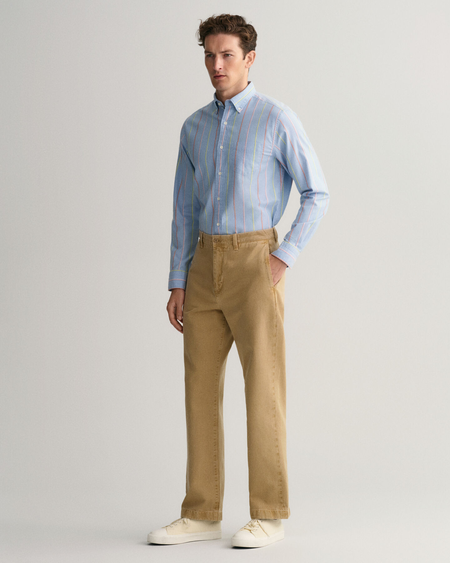 Straight Fit chino van keperstof