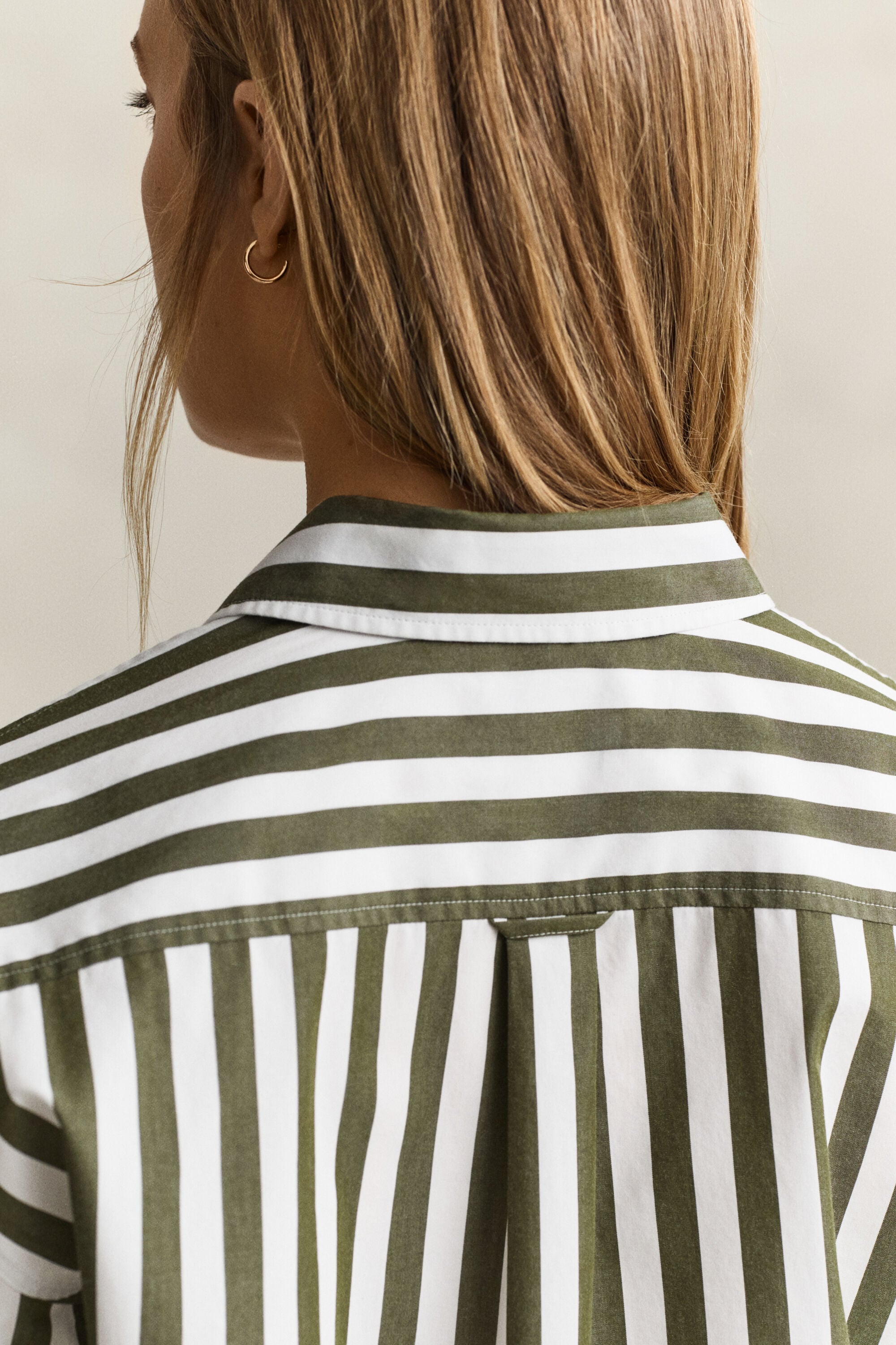 Relaxed fit poplin overhemd met strepen