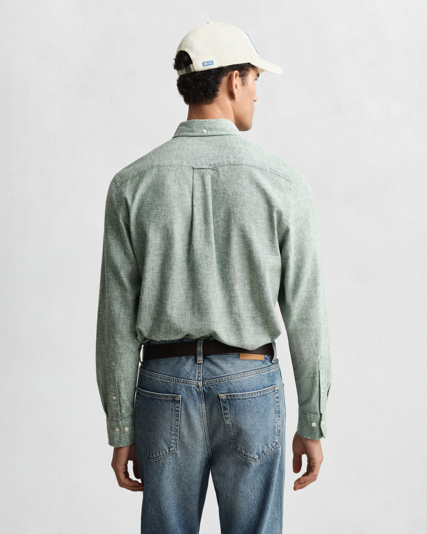 Regular Fit overhemd van katoen en linnen