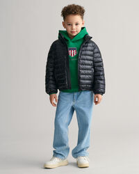 Kids glanzend lichtgewicht donsjack met wattering