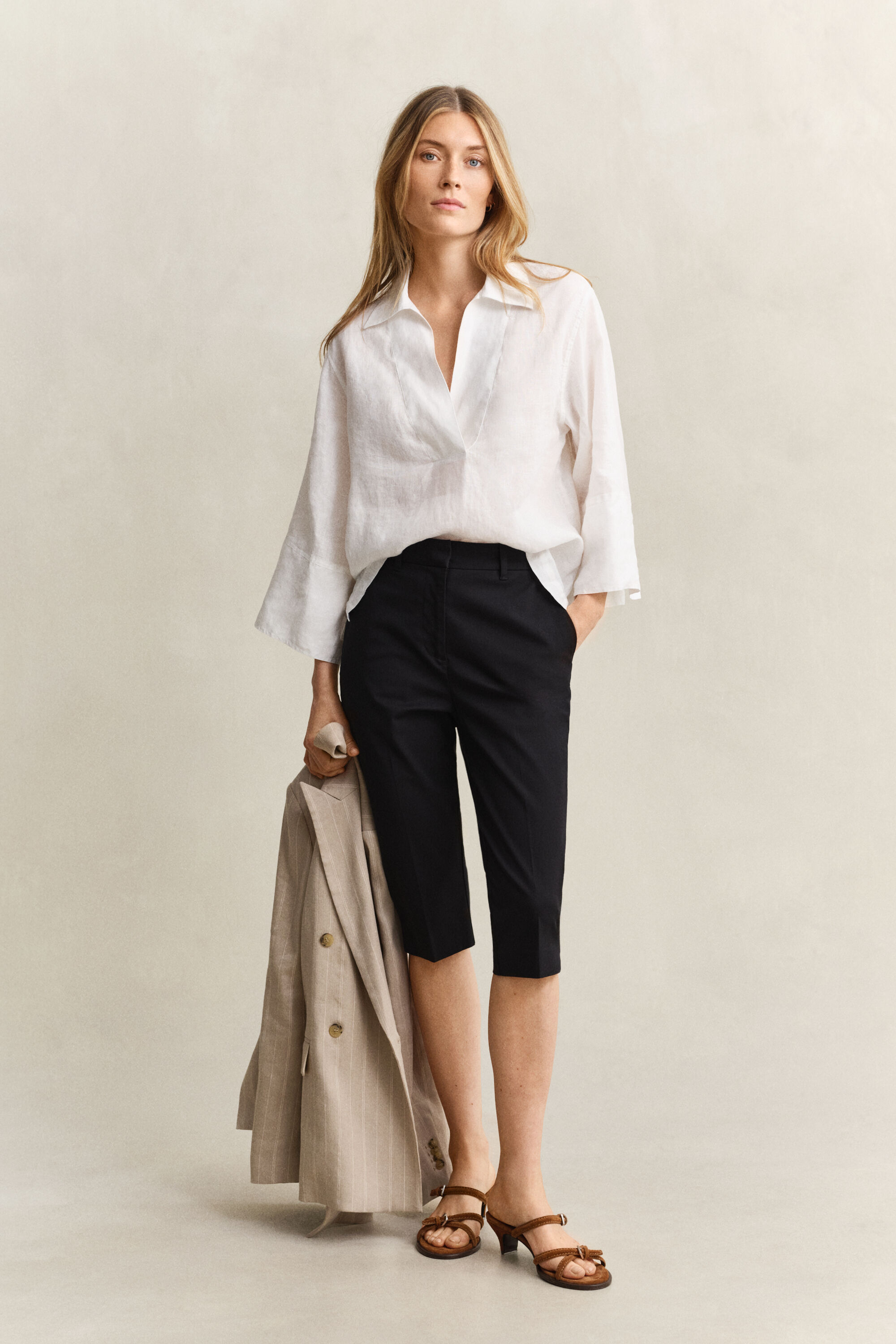 Linnen popover overoverhemd