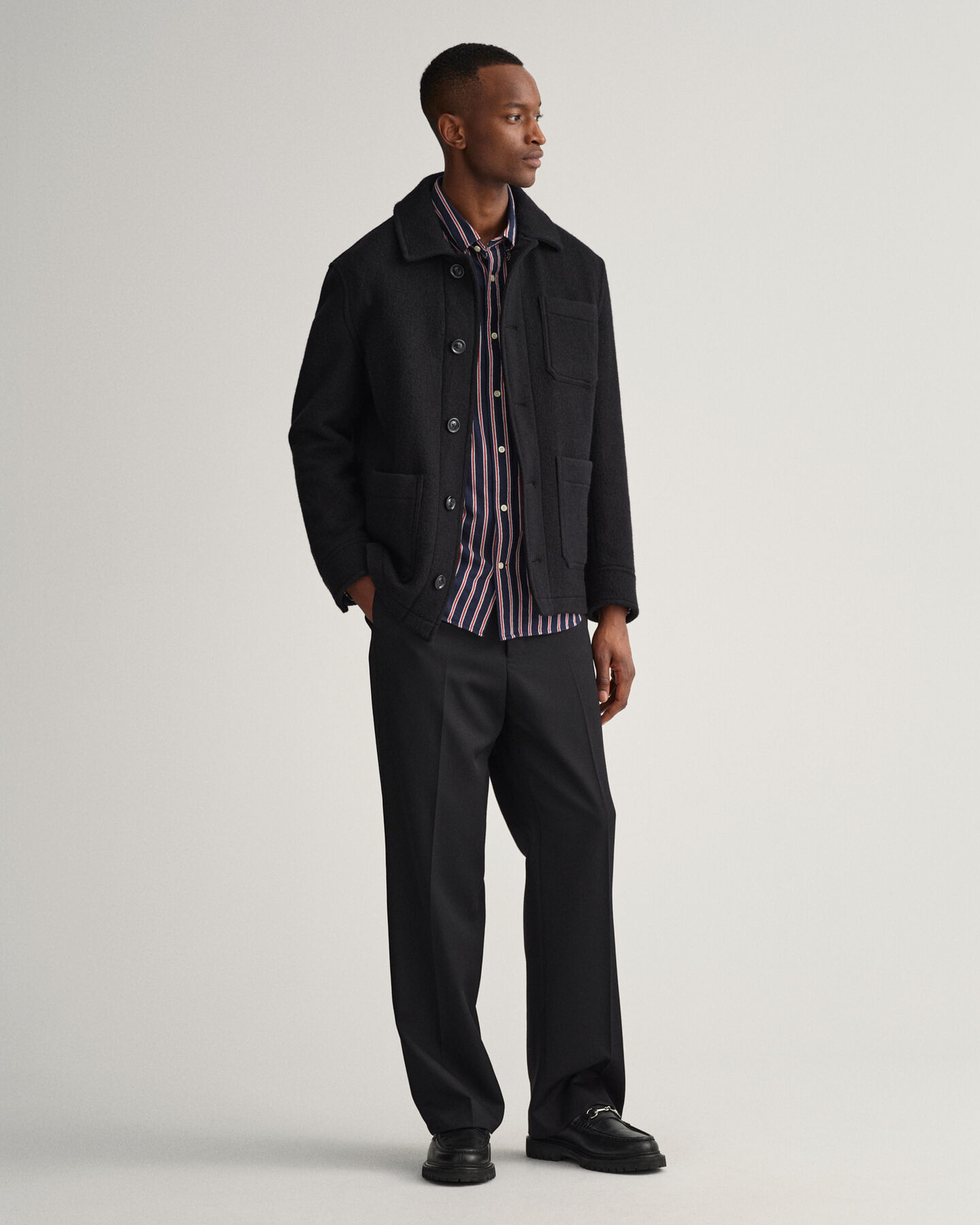 Relaxed Fit overhemd van gestreept dobbyweefsel