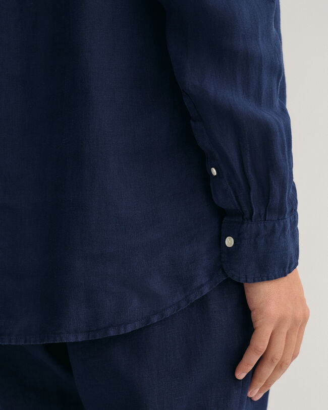 Regular Fit speciaal geverfd linnen overhemd