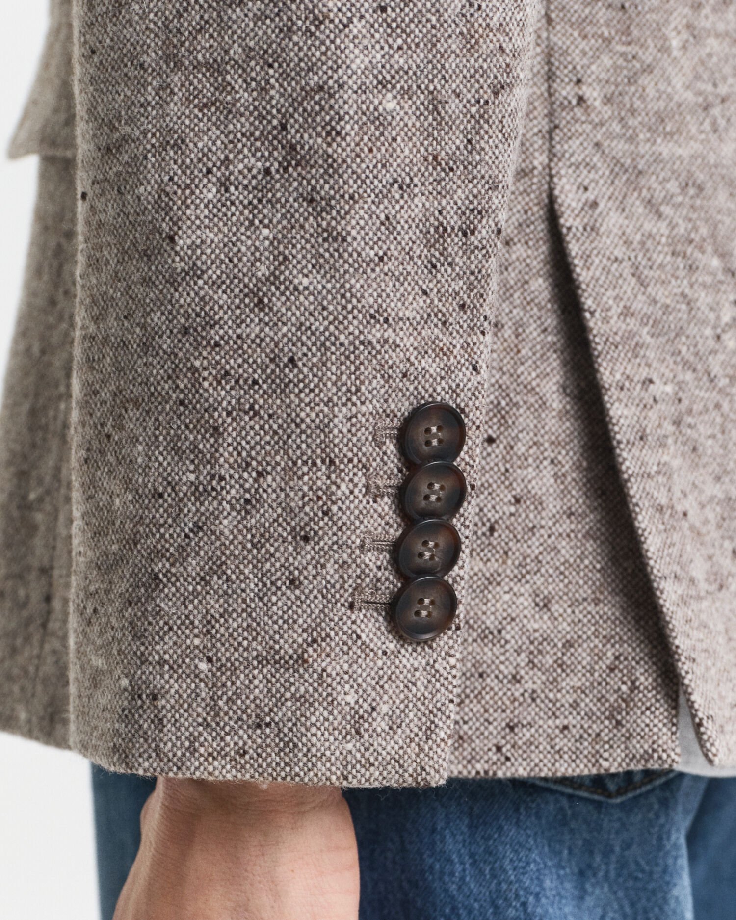 Regular Fit wollen blazer met textuur