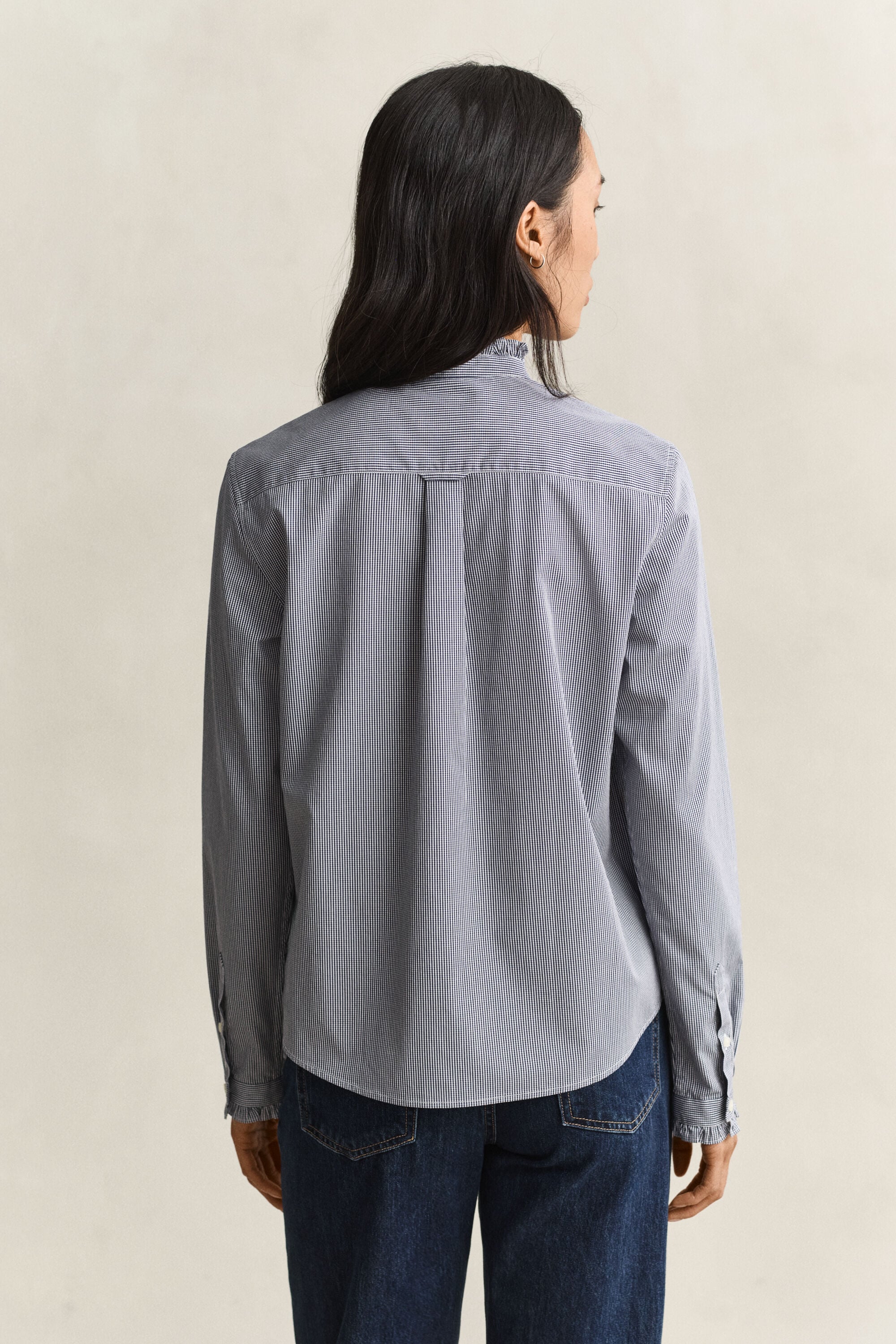 Blouse met ruches langs de kraag