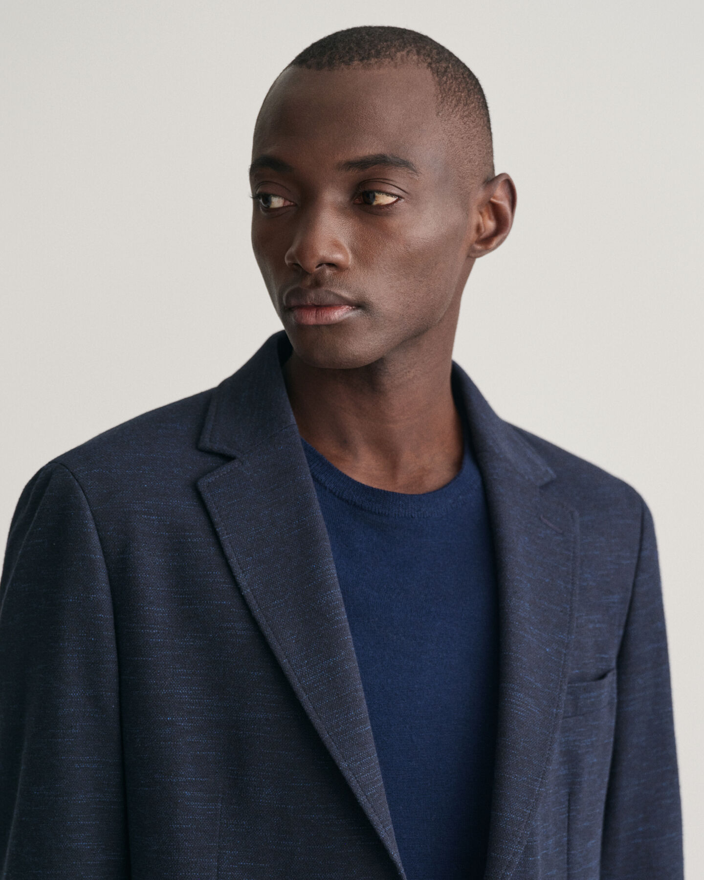 Blazer van katoen en linnen