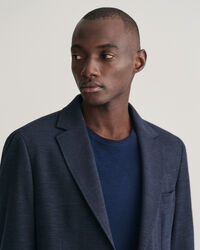 Blazer van katoen en linnen