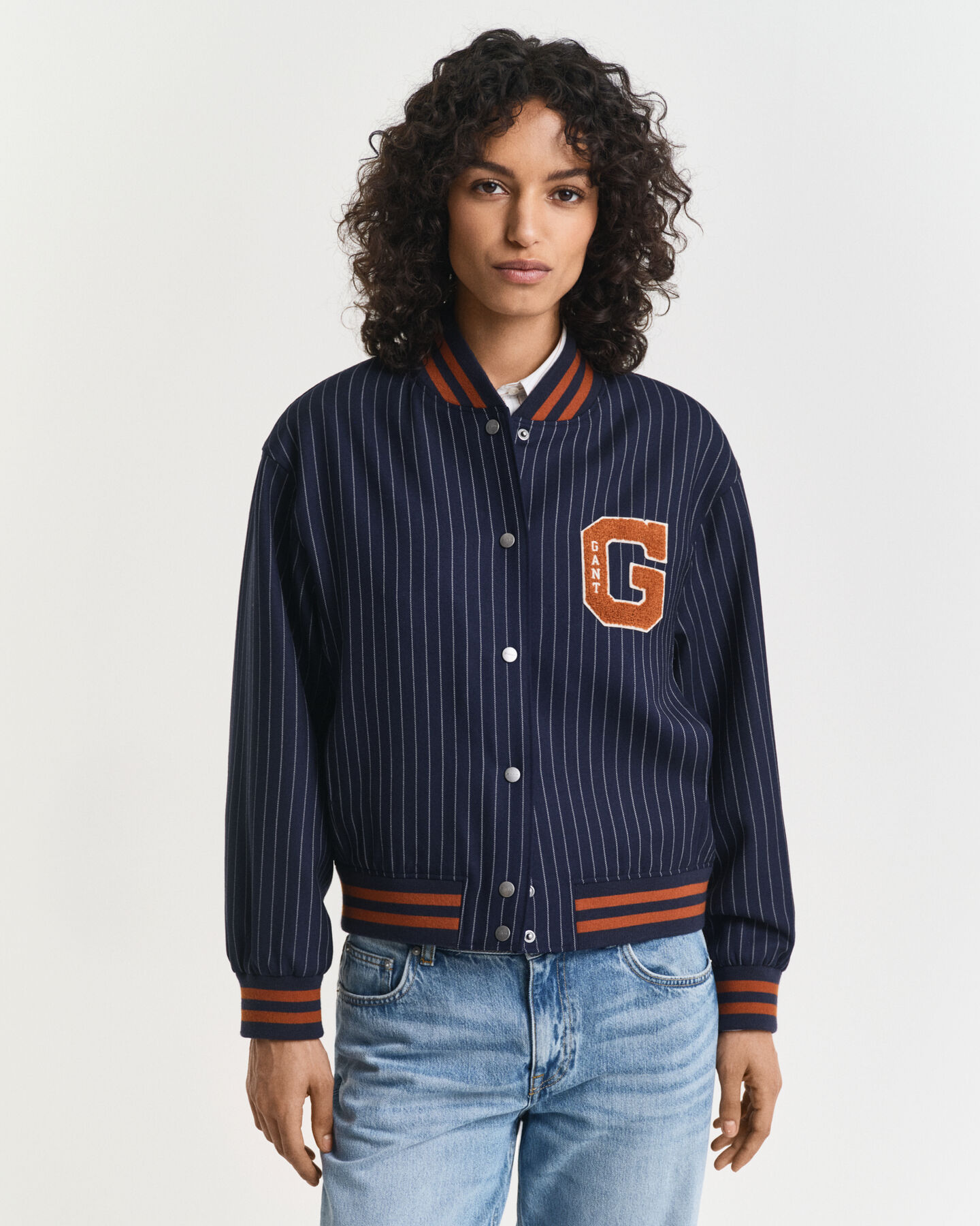 Varsity Jacket met krijtstreep