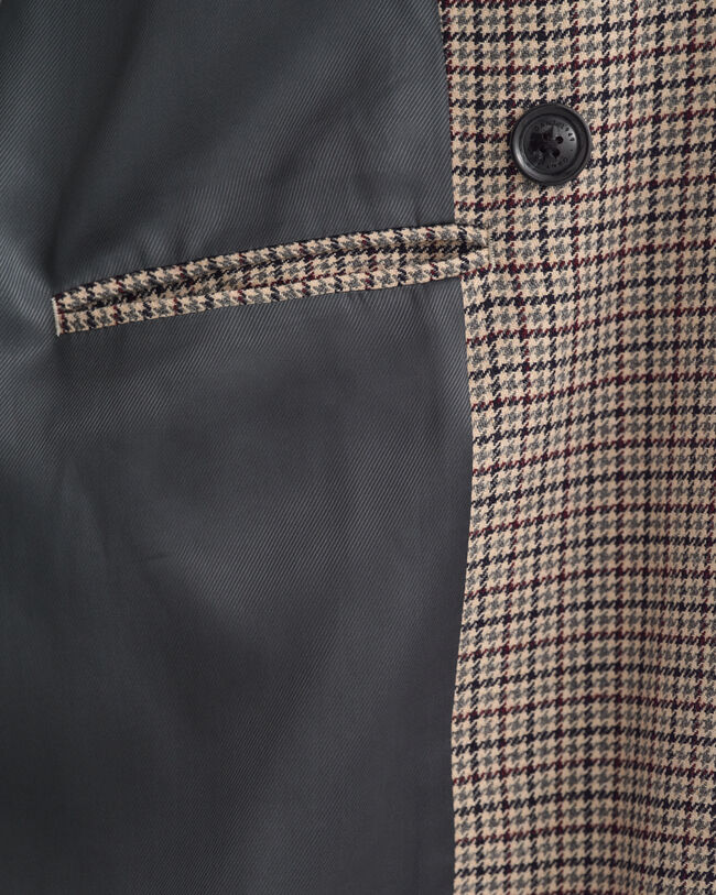 Wollen trenchcoat met pied-de-poule