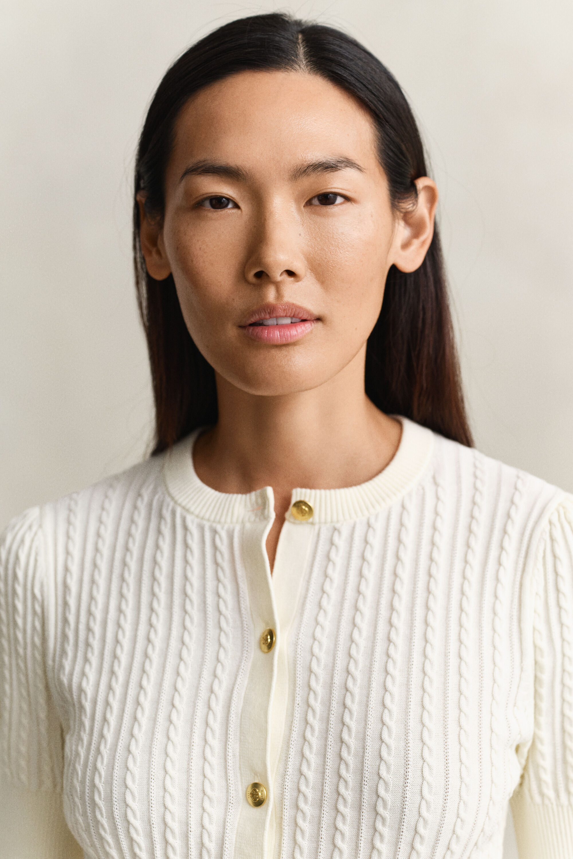 Kabelgebreid vest van katoen