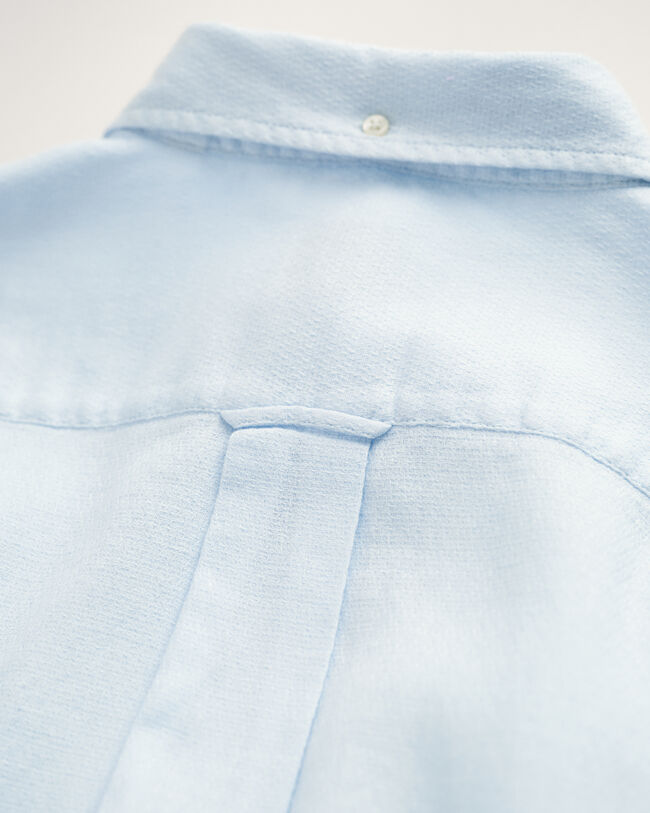 Regular Fit Textured overhemd van katoen en linnen