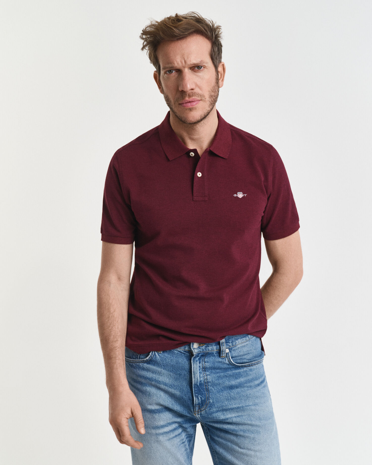 Regular Fit Shield piqué poloshirt