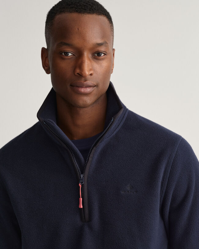 Lichte fleece sweater met korte rits