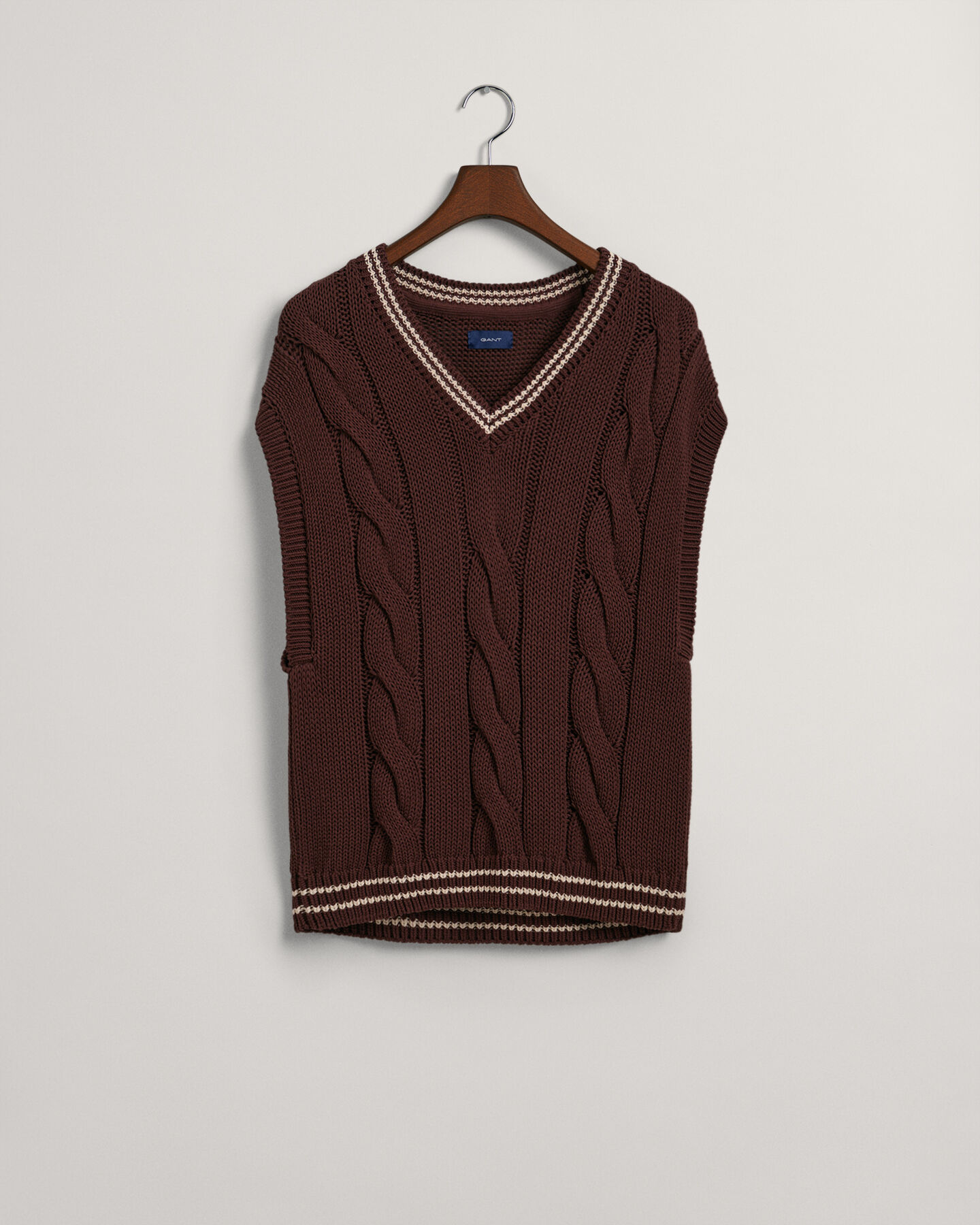 Gebreide bodywarmer met kabels