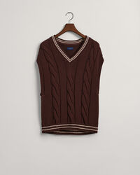 Gebreide bodywarmer met kabels