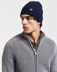 Vest met rits van een getextureerde wolmix