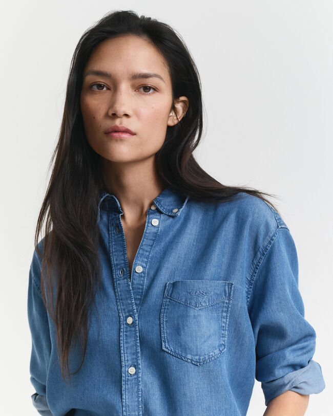 Relaxed Fit indigo overhemd