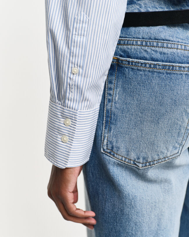 Regular Fit overhemd met strepen en ruche