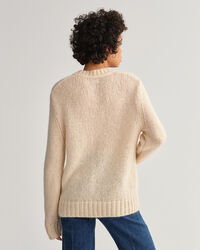 Effen sweater van mohair met ronde hals