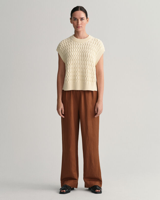 Pull-On broek van linnen en viscose