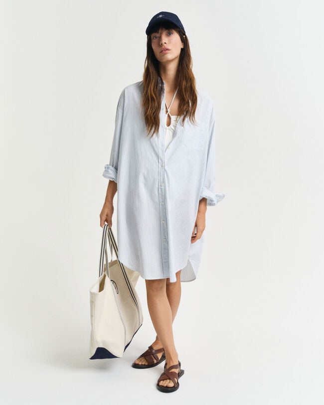 Oversized gestreept Luxury Oxford jurk