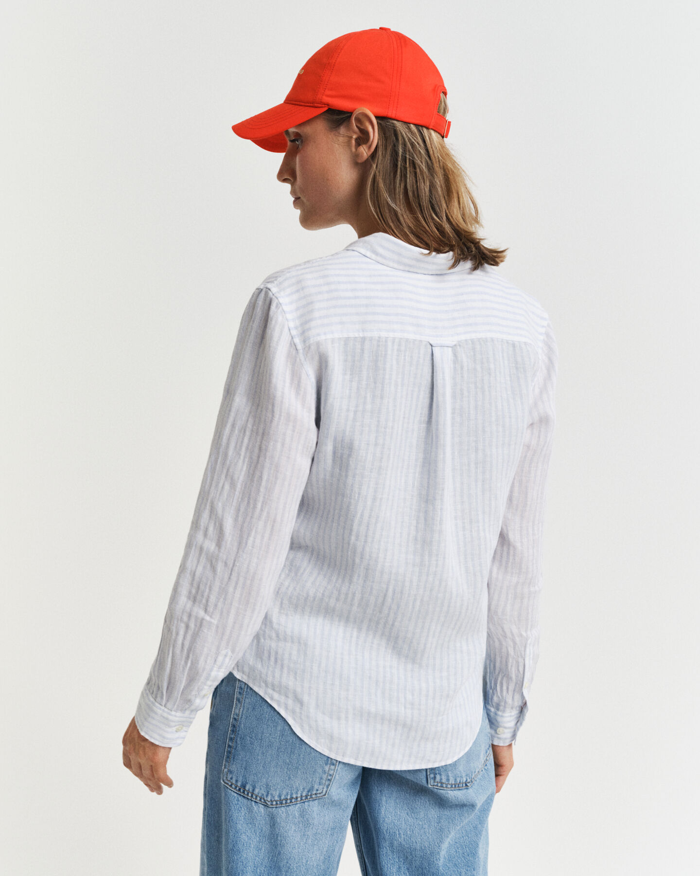 Regular Fit gestreept linnen overhemd