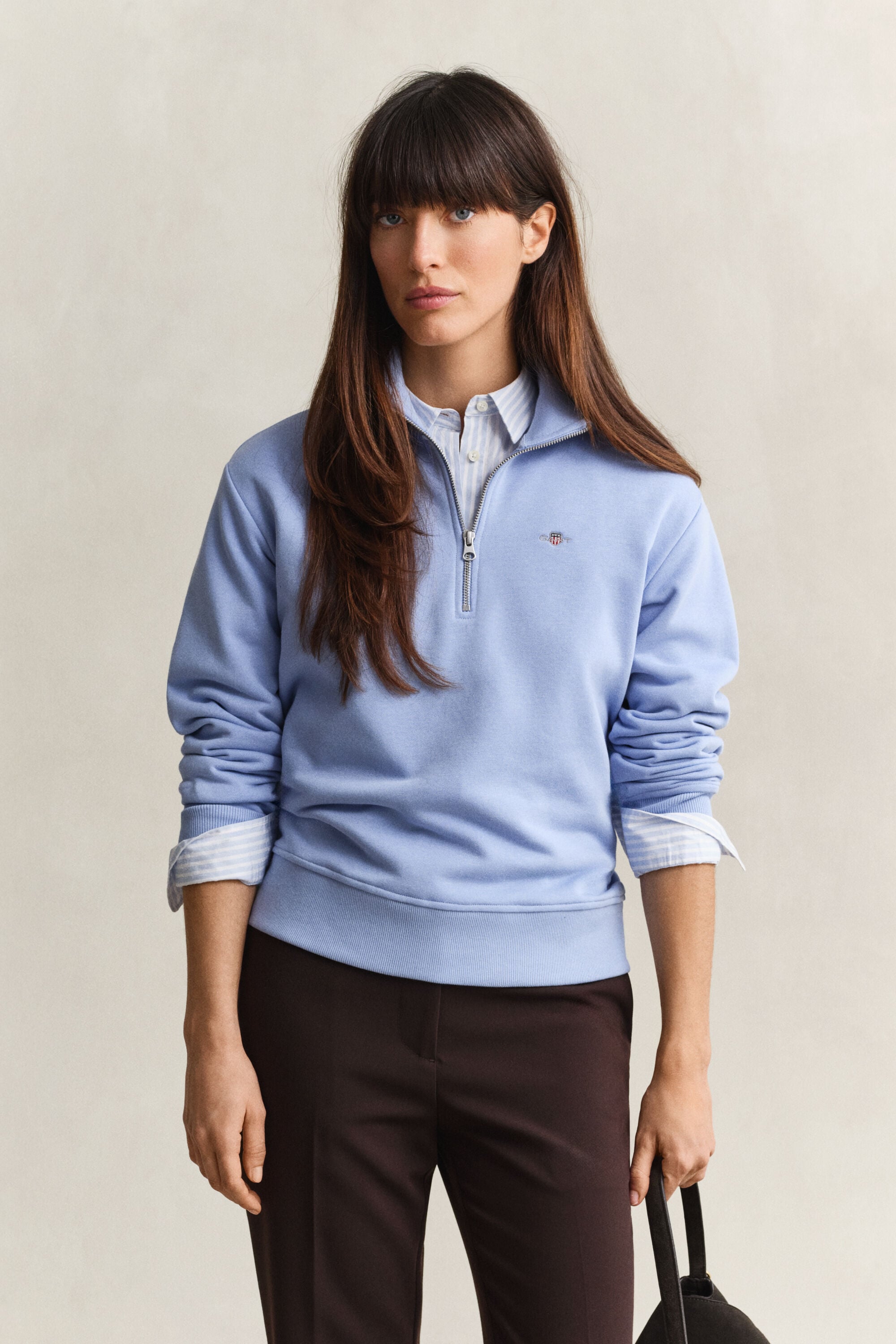 Shield sweatshirt met korte rits