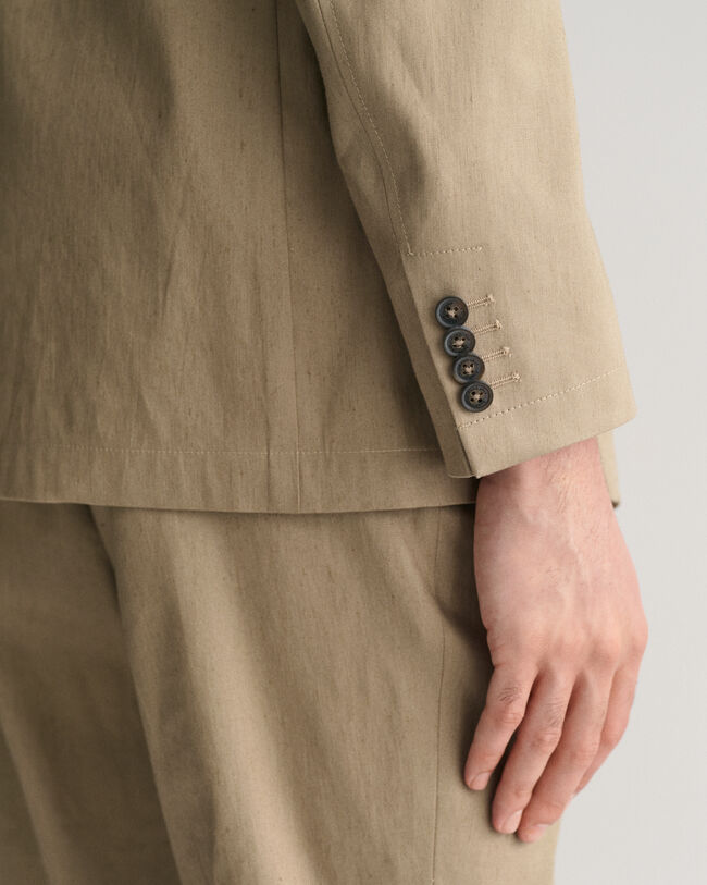 Kostuumblazer van katoen en linnen