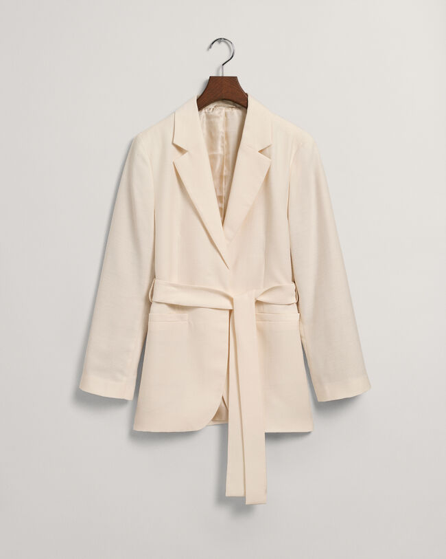 Regular Fit Fluid blazer met ceintuur