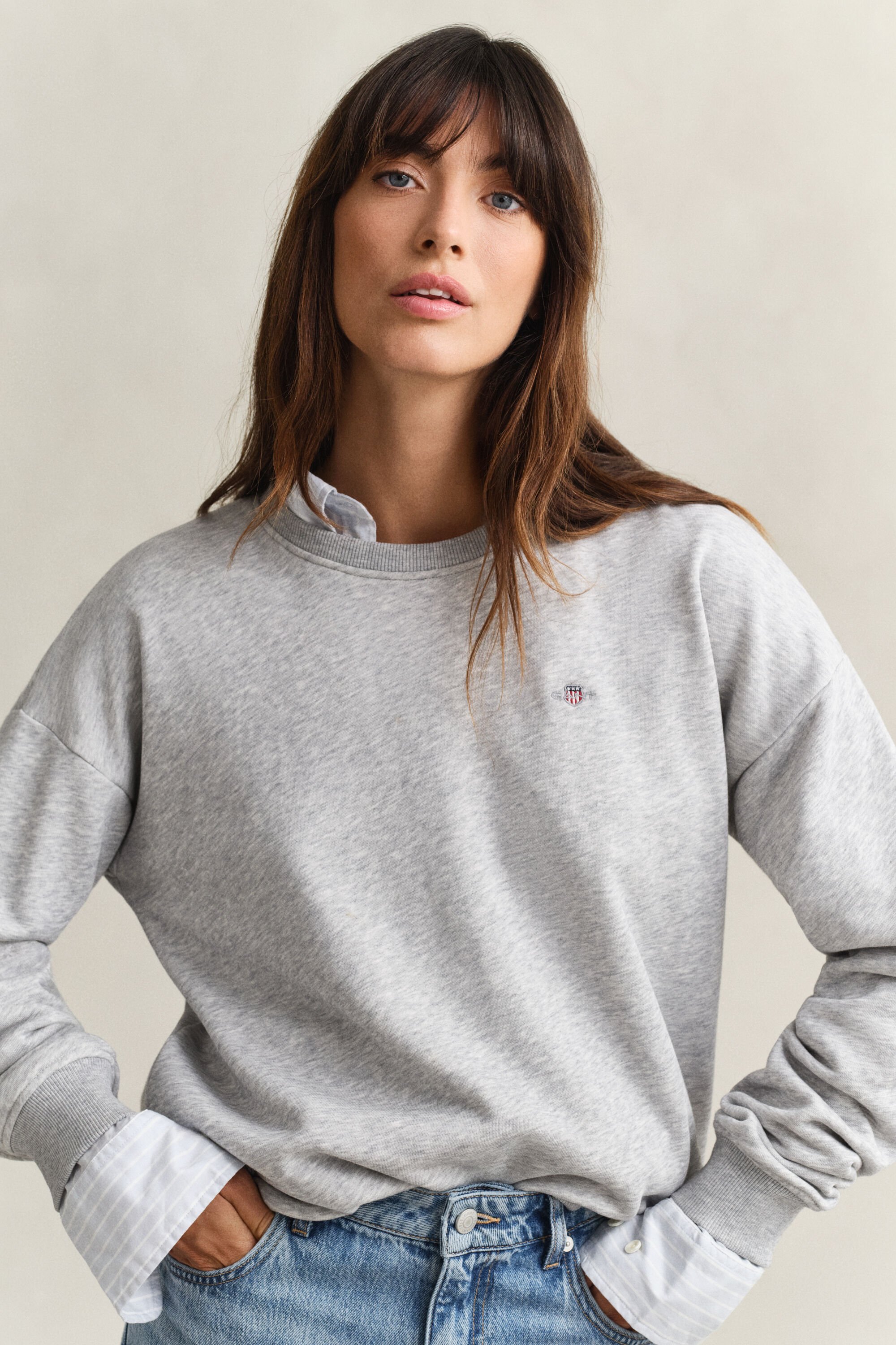Shield sweatshirt met ronde hals