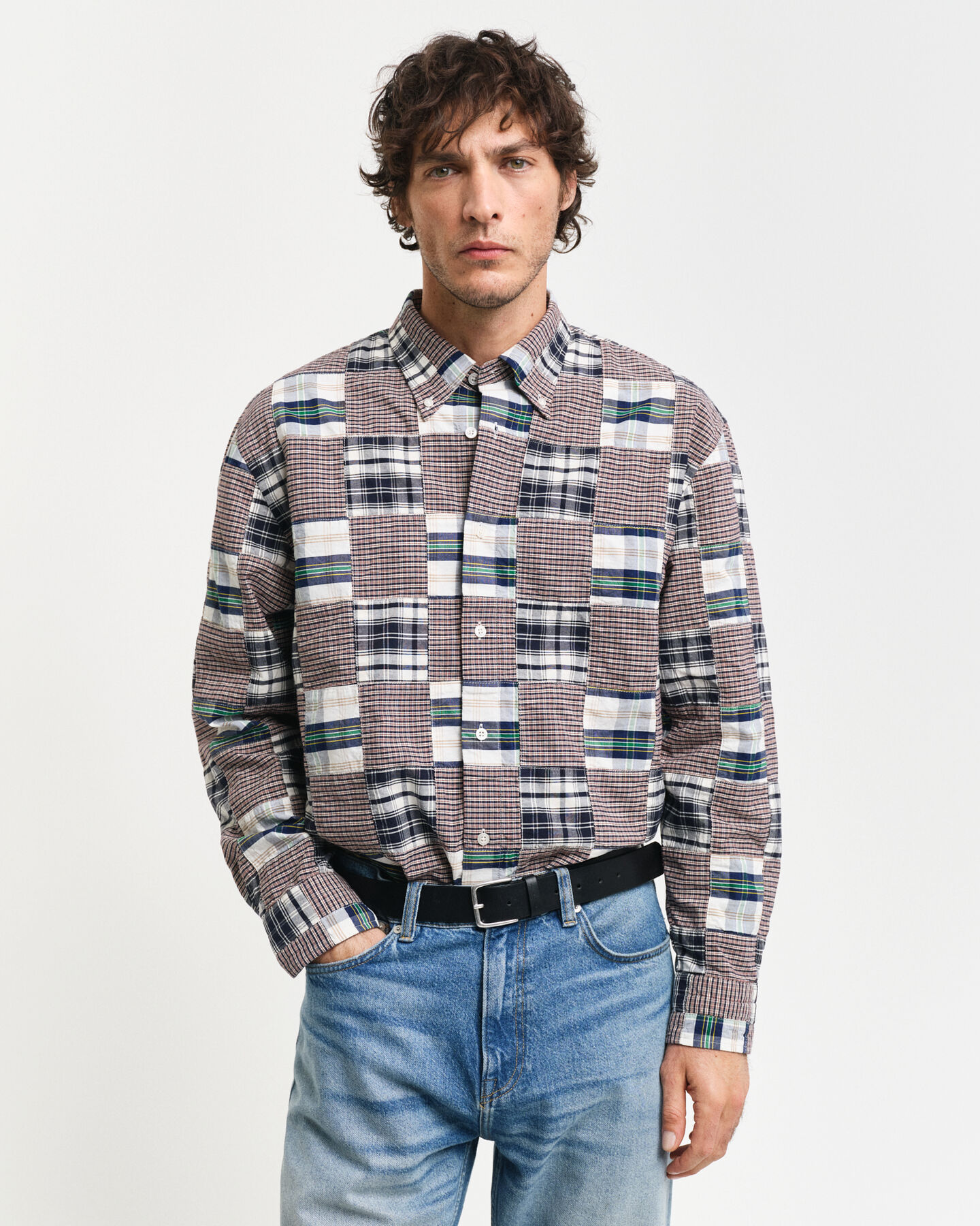 Remake Relaxed Fit Patchwork overhemd